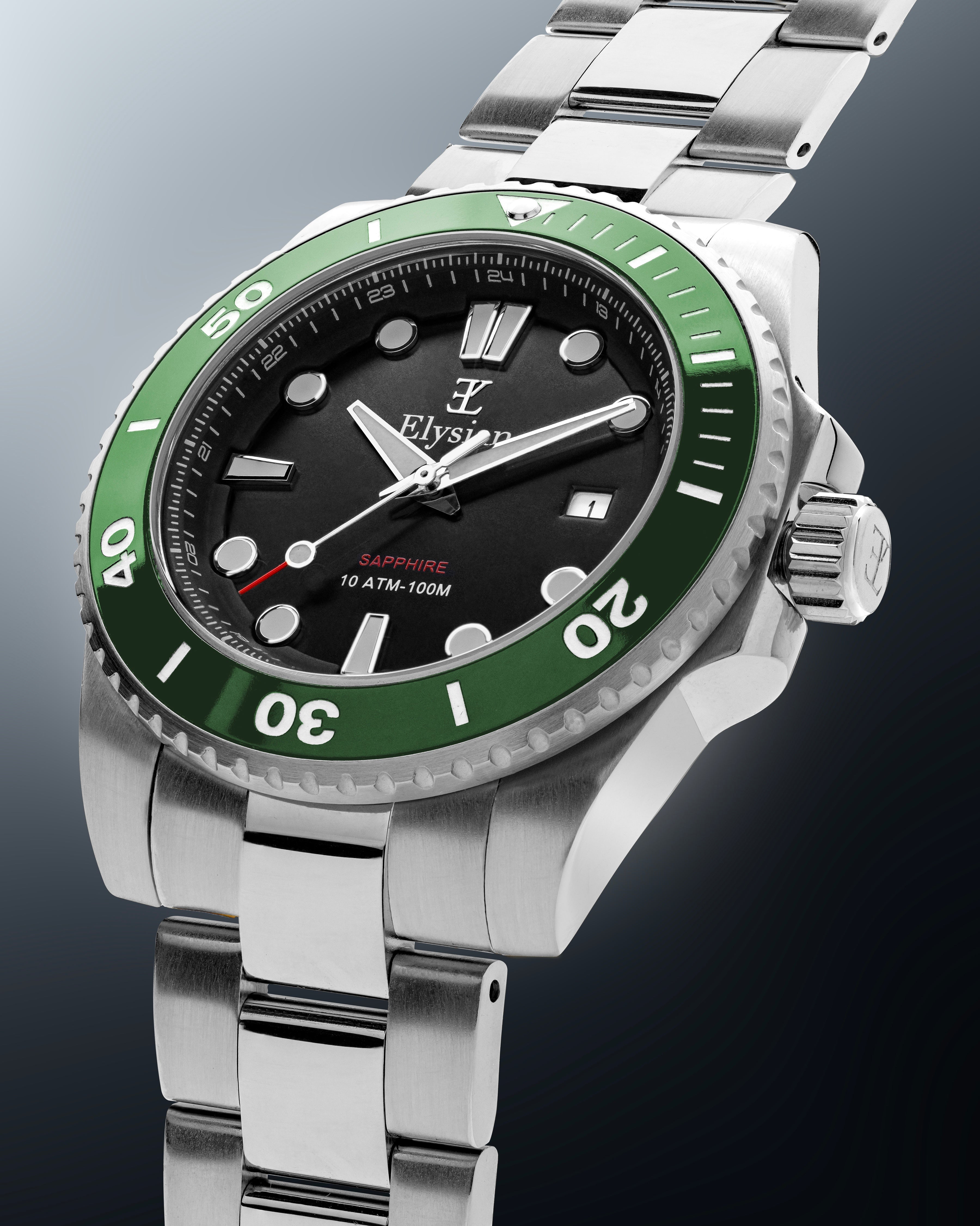 elysian-zilveren-heren-horloge-42mm-zwart-plaat-zilver-schakelband-horlogeband-ELYWM11141-macro