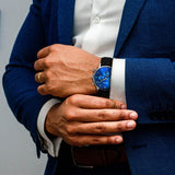 elysian-zilveren-heren-horloge-blauw-plaat-zwart-croco-horlogeband-model