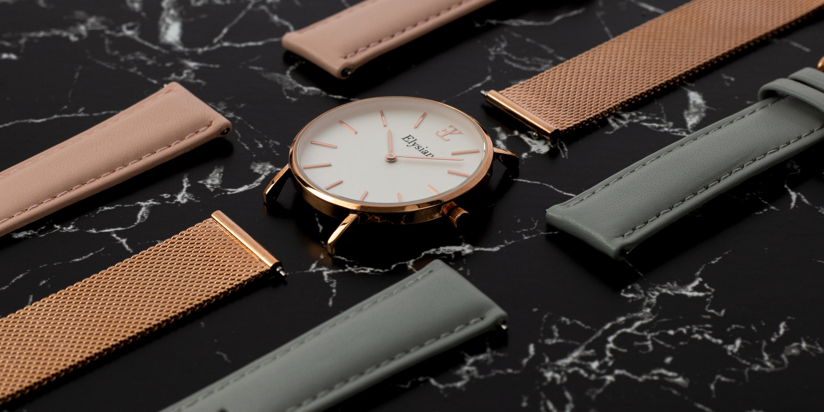 Lederen, leer en roestvrij stalen mesh horlogebanden voor vrouwen